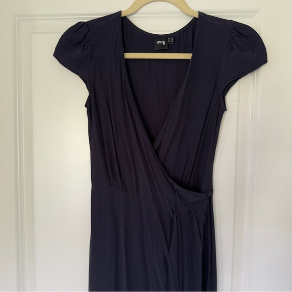 ASOS Navy Midi Dress with Cap Sleeves Women's Dress Size 0 - Picture 2 of 6
